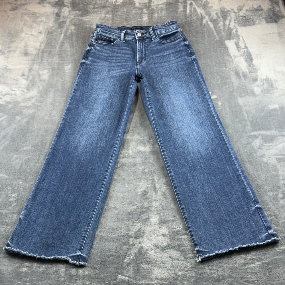Judy Blue Wide Leg Raw Hem Jeans Medium Wash Size 5 27 Womens JB82640DK
